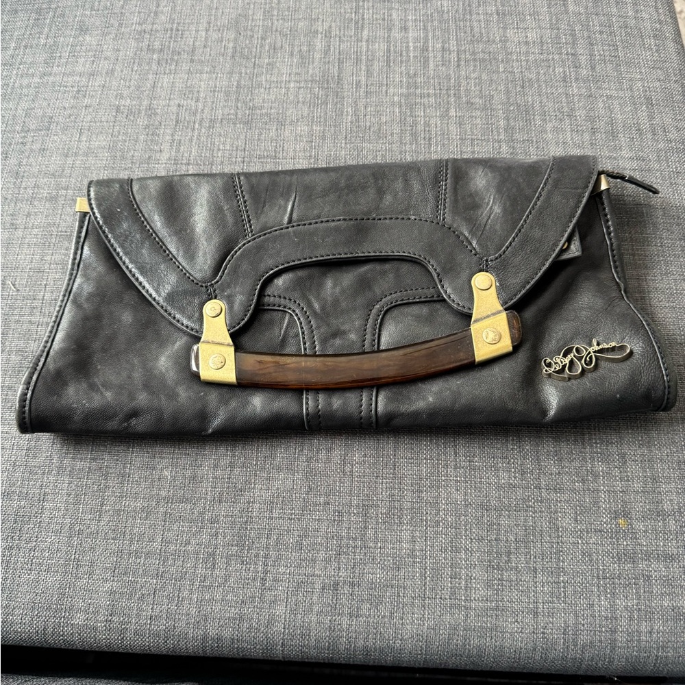 Vintage Betsy Johnson leather clutch